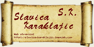 Slavica Karaklajić vizit kartica